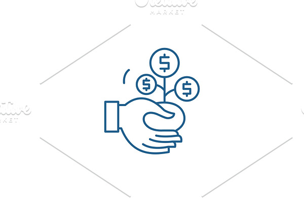 Co financing line icon concept. Co