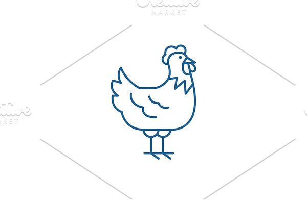 Cock line icon concept. Cock flat