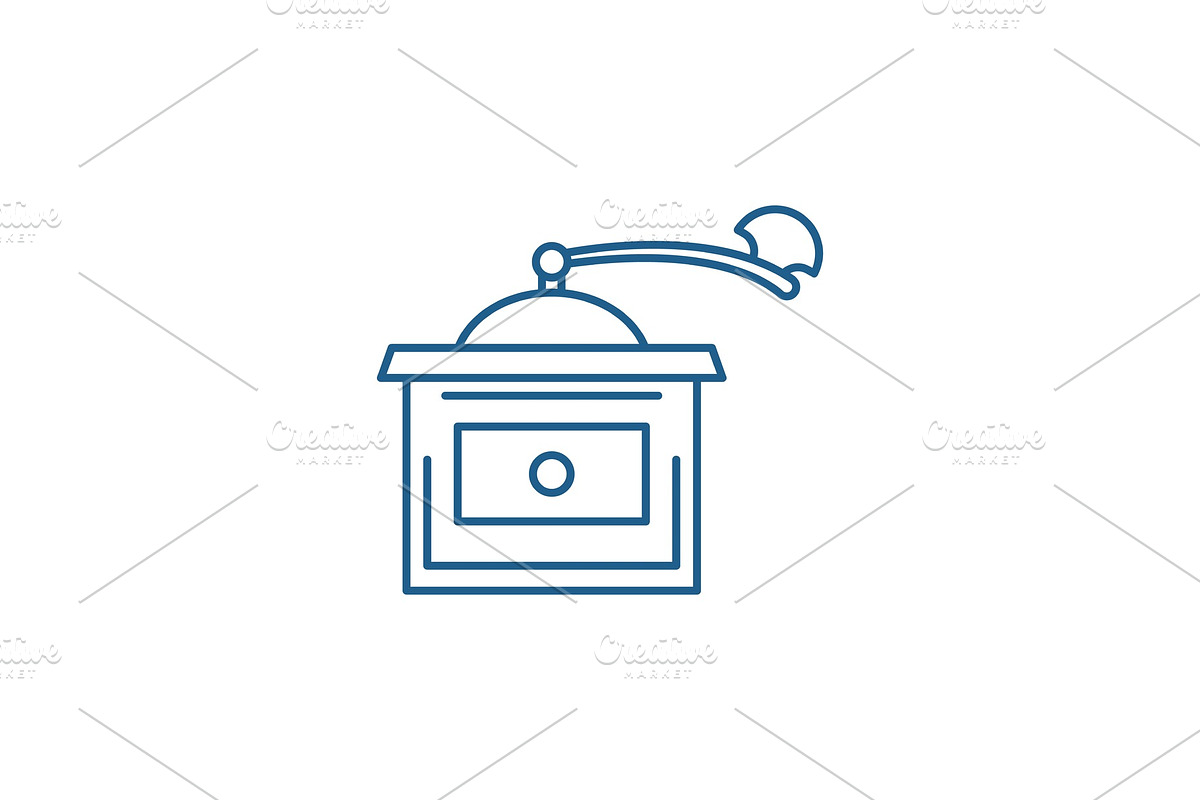 Coffee grinder line icon concept in Illustrations - product preview 8