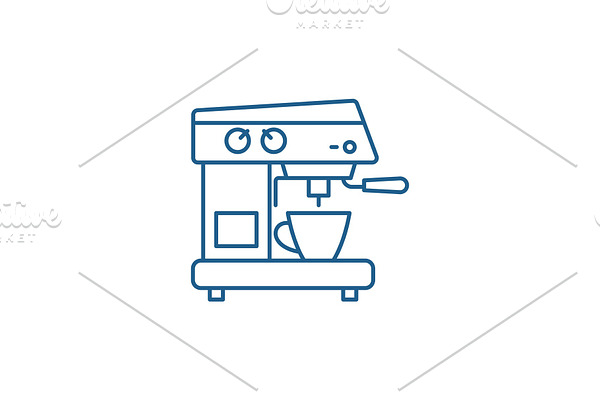 Coffee machine line icon concept