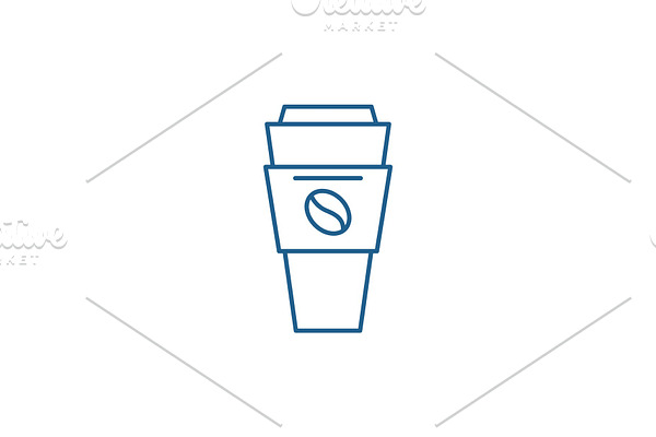 Coffee mug with you line icon