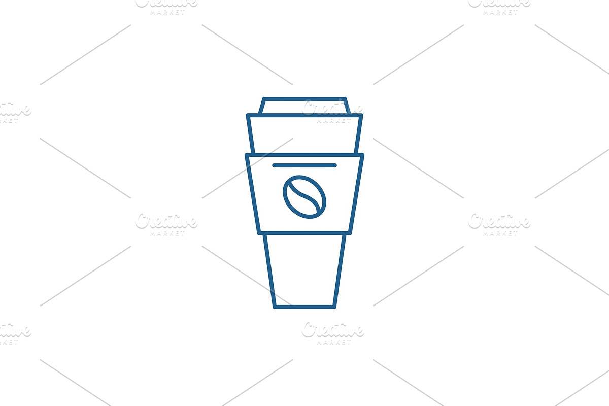 Coffee mug with you line icon in Illustrations - product preview 8