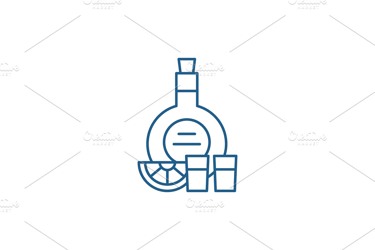 Cognac line icon concept. Cognac in Illustrations - product preview 8