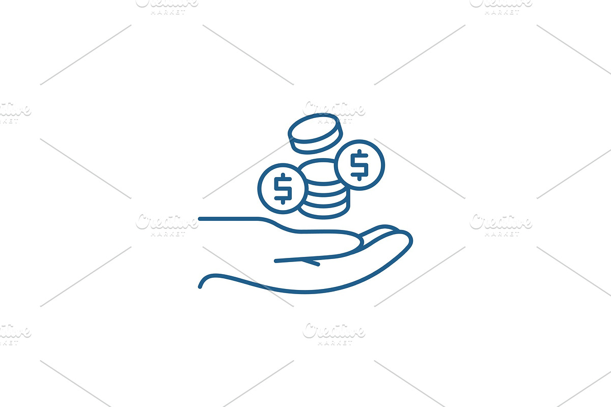 Coins line icon concept. Coins flat in Illustrations - product preview 8