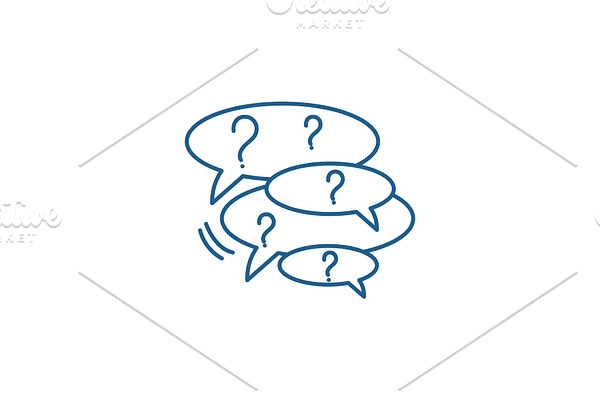 Collection of questions line icon