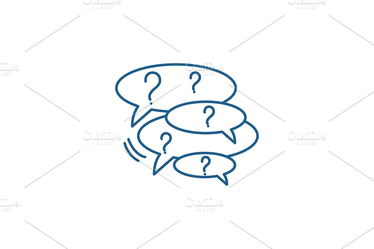 Collection of questions line icon in Illustrations - product preview 8