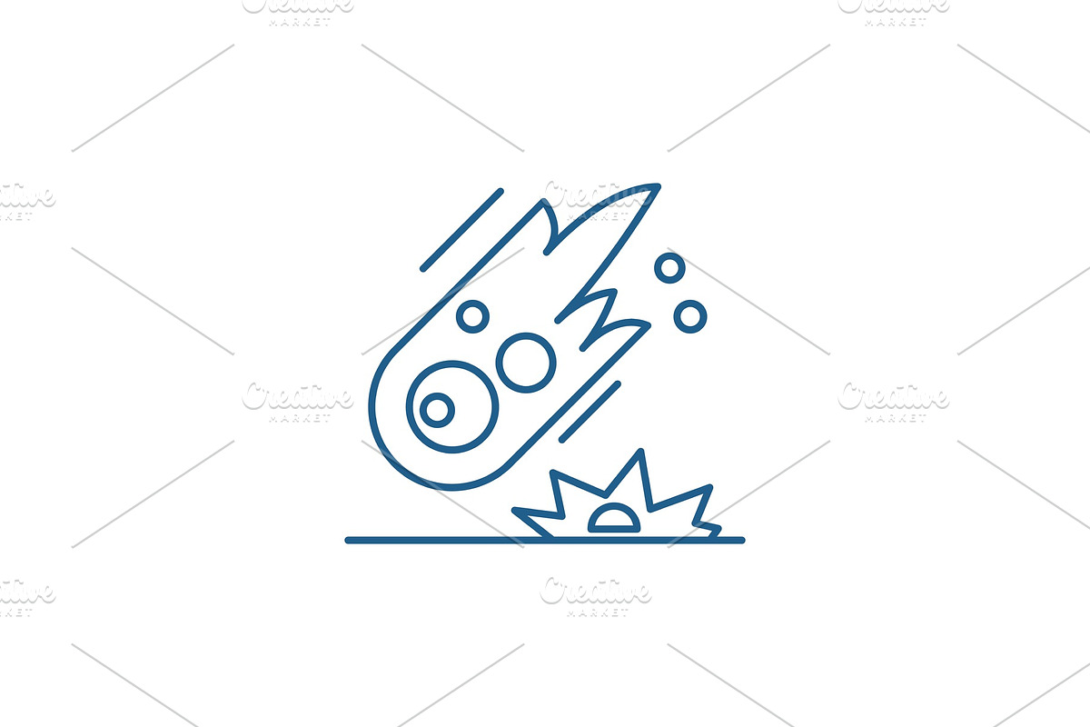 Comet line icon concept. Comet flat in Illustrations - product preview 8