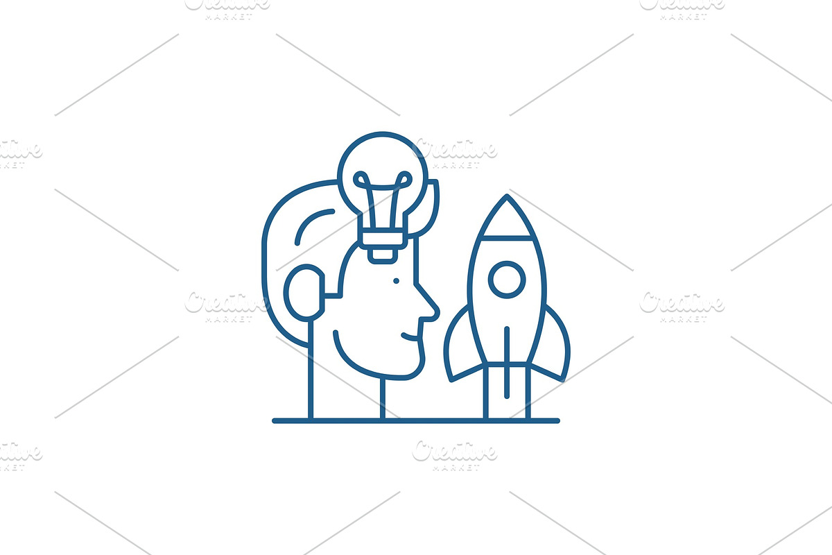 Coming up with ideas line icon in Illustrations - product preview 8