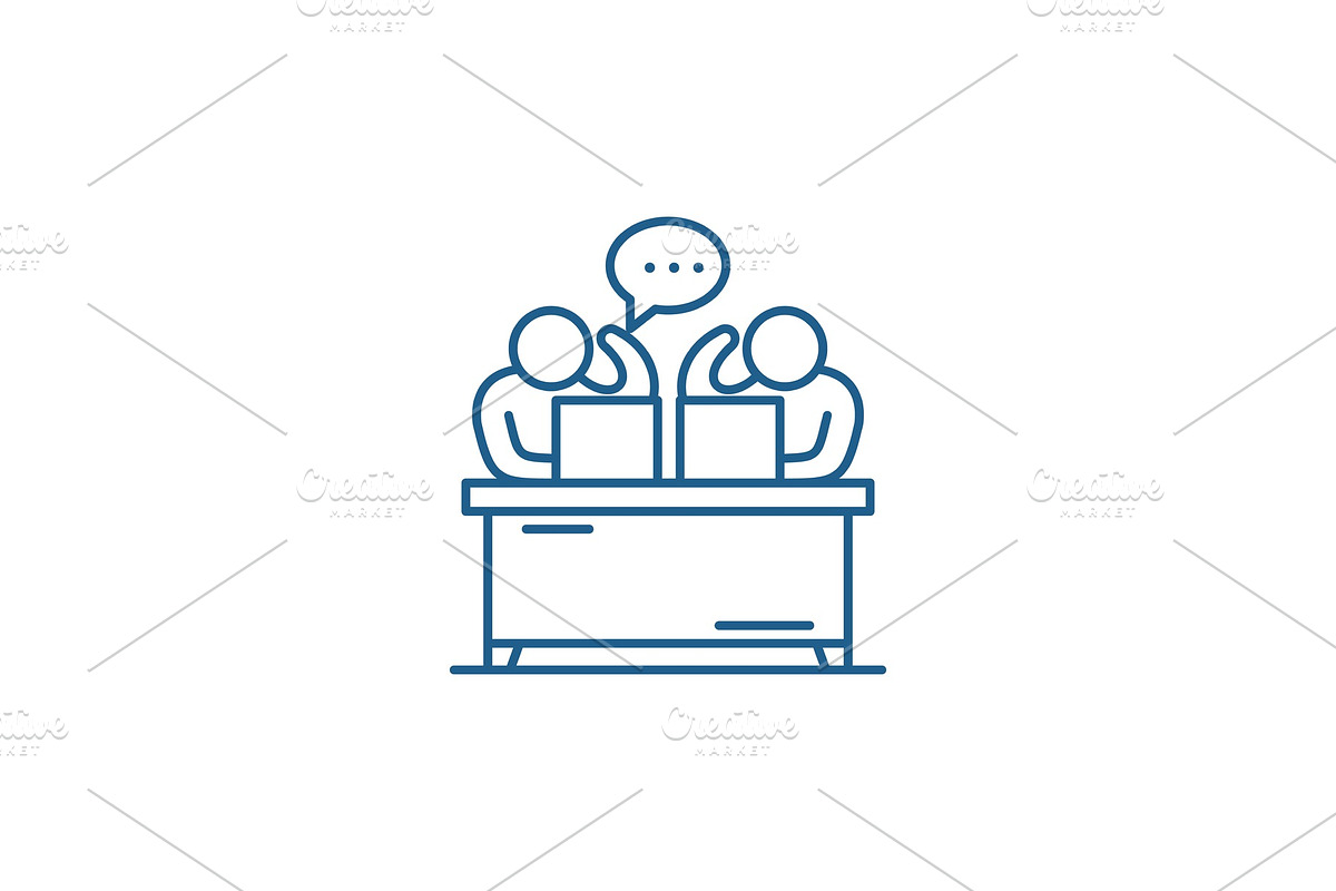 Commentators line icon concept in Illustrations - product preview 8