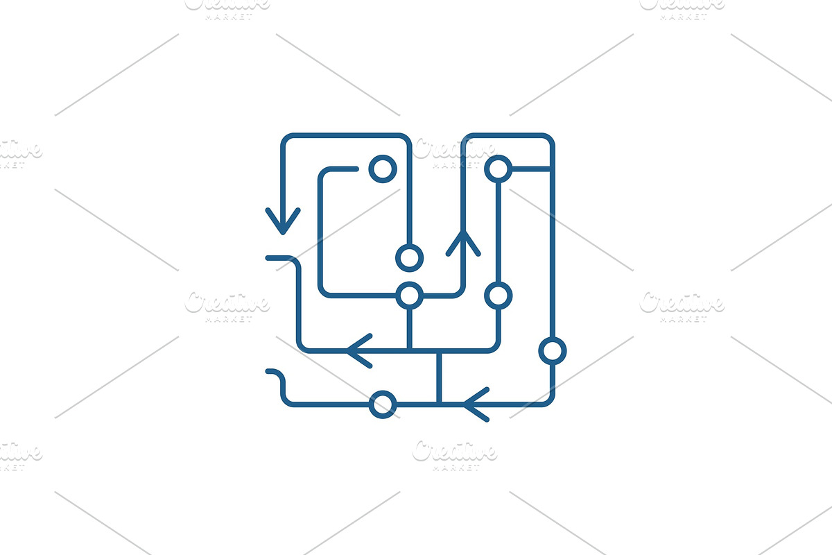 Computer algorithms line icon in Illustrations - product preview 8
