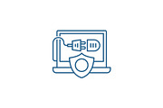 Computer energy protection line icon