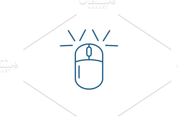 Computer mouse line icon concept