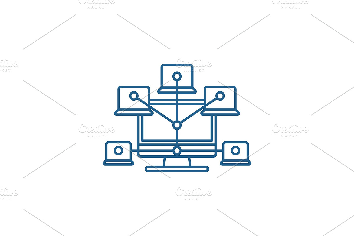 Computer network line icon concept in Illustrations - product preview 8