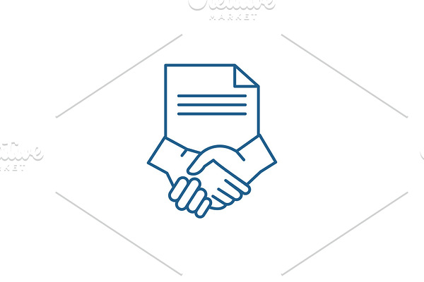 Conclusion of a contract line icon