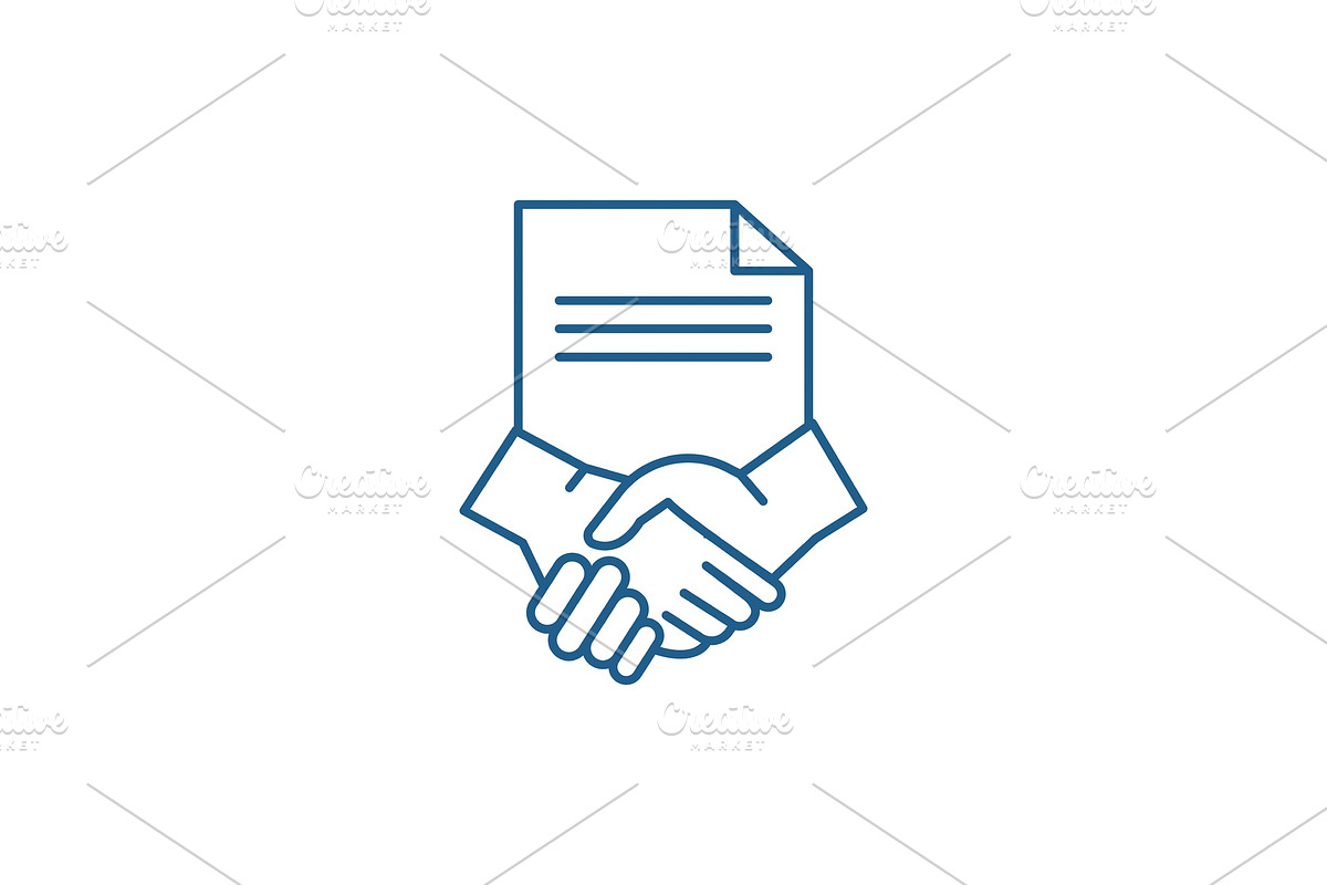 Conclusion of a contract line icon in Illustrations - product preview 8