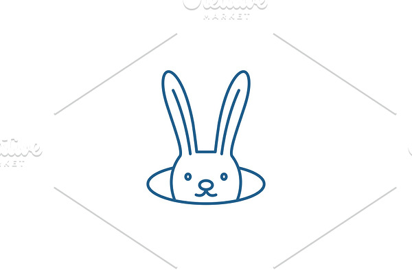 Conjure hare line icon concept