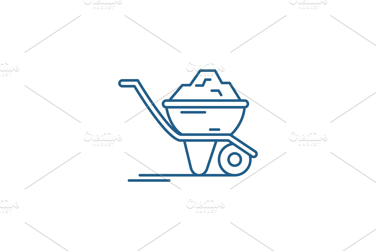 Construction car line icon concept in Illustrations - product preview 8