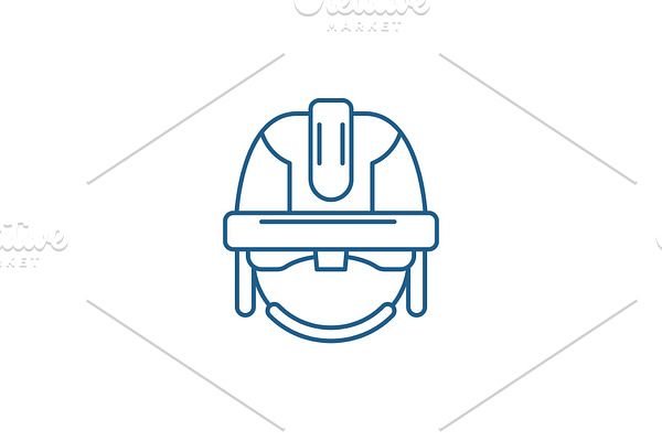 Construction mask line icon concept