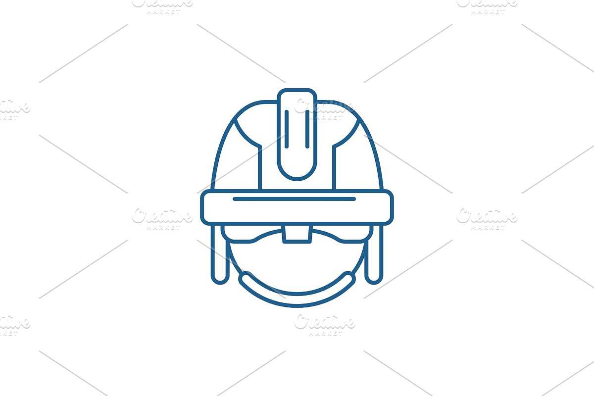 Construction mask line icon concept in Illustrations - product preview 8