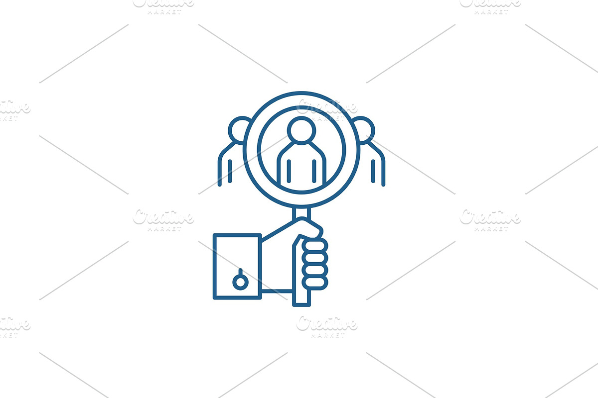 Consumer analysis line icon concept in Illustrations - product preview 8