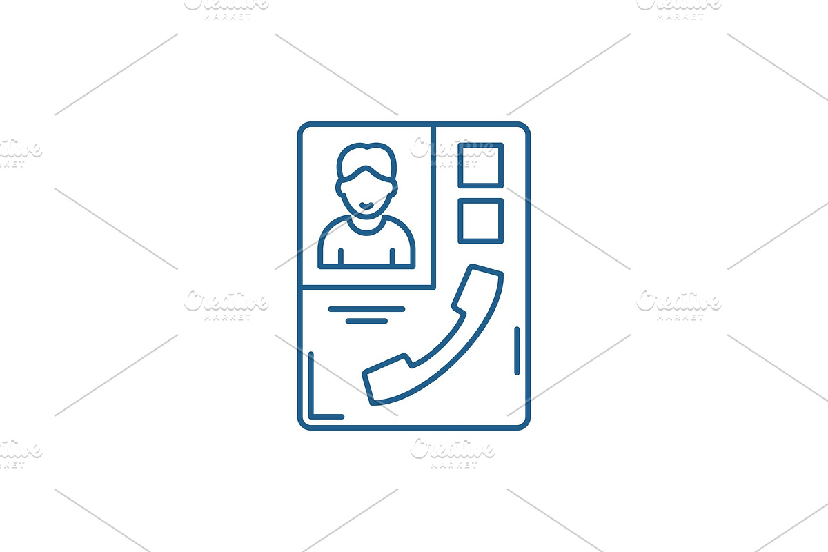 CONTACT BOOK sign line icon concept in Illustrations - product preview 8