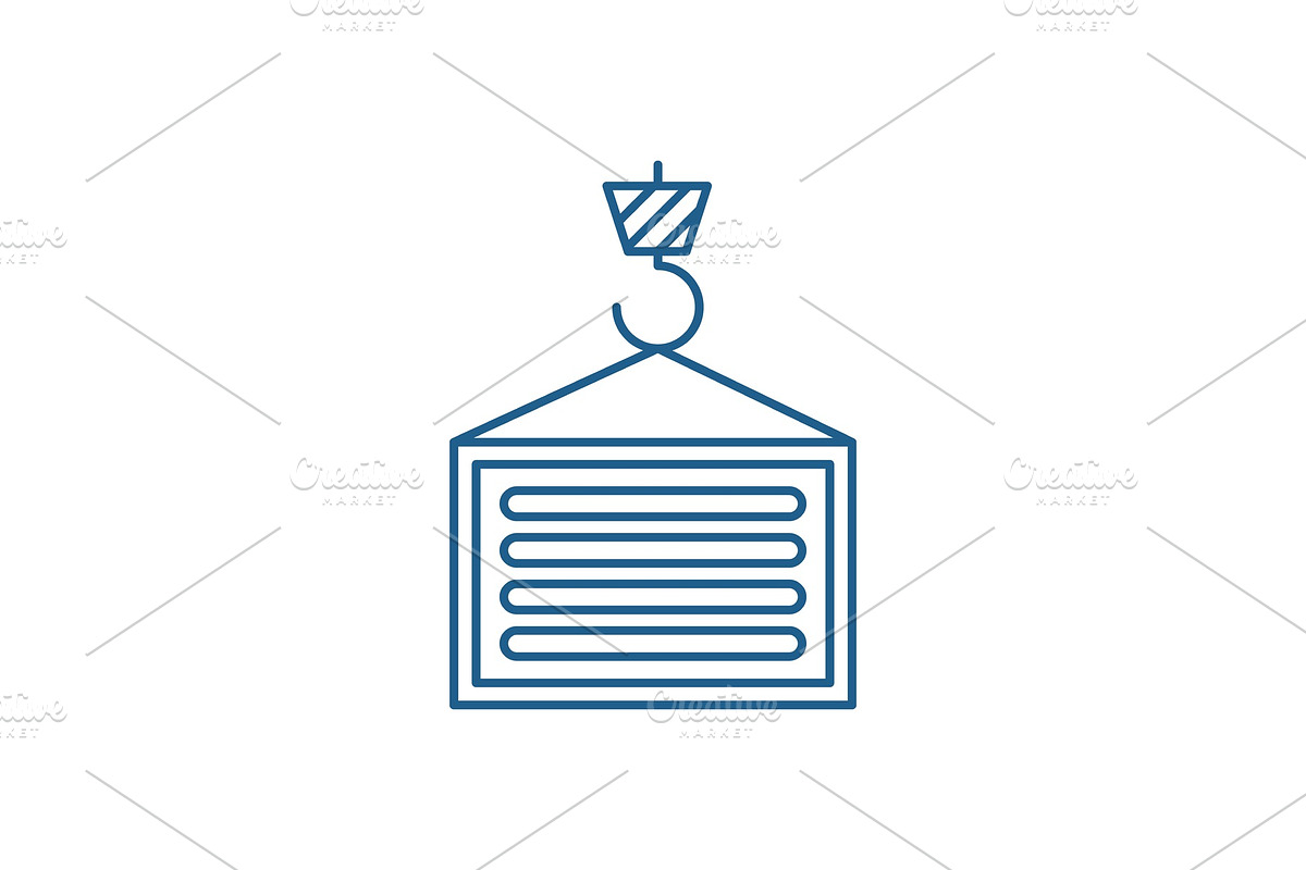 Container line icon concept in Illustrations - product preview 8
