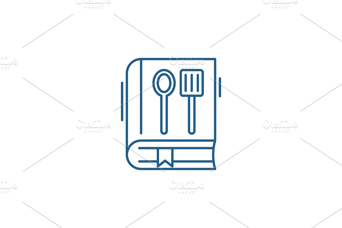 Cookbook line icon concept. Cookbook in Illustrations - product preview 8