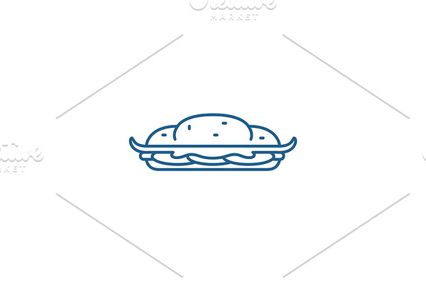 Cooking cake line icon concept