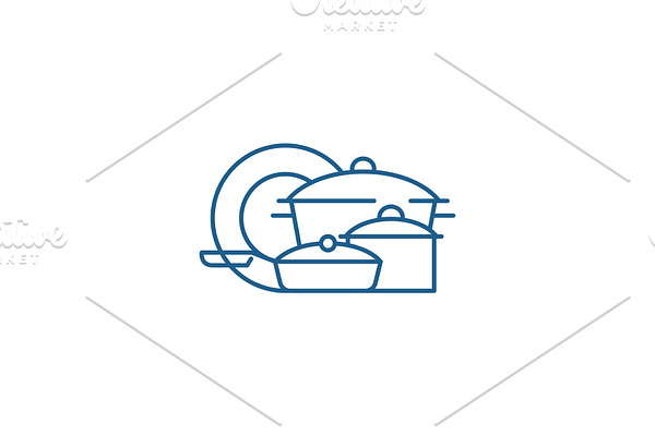 Cookware line icon concept. Cookware