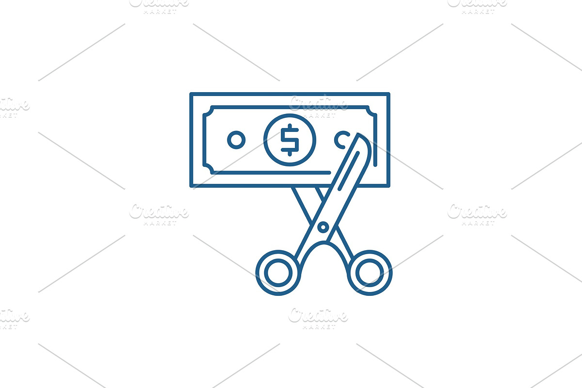 Cost optimization line icon concept in Illustrations - product preview 8