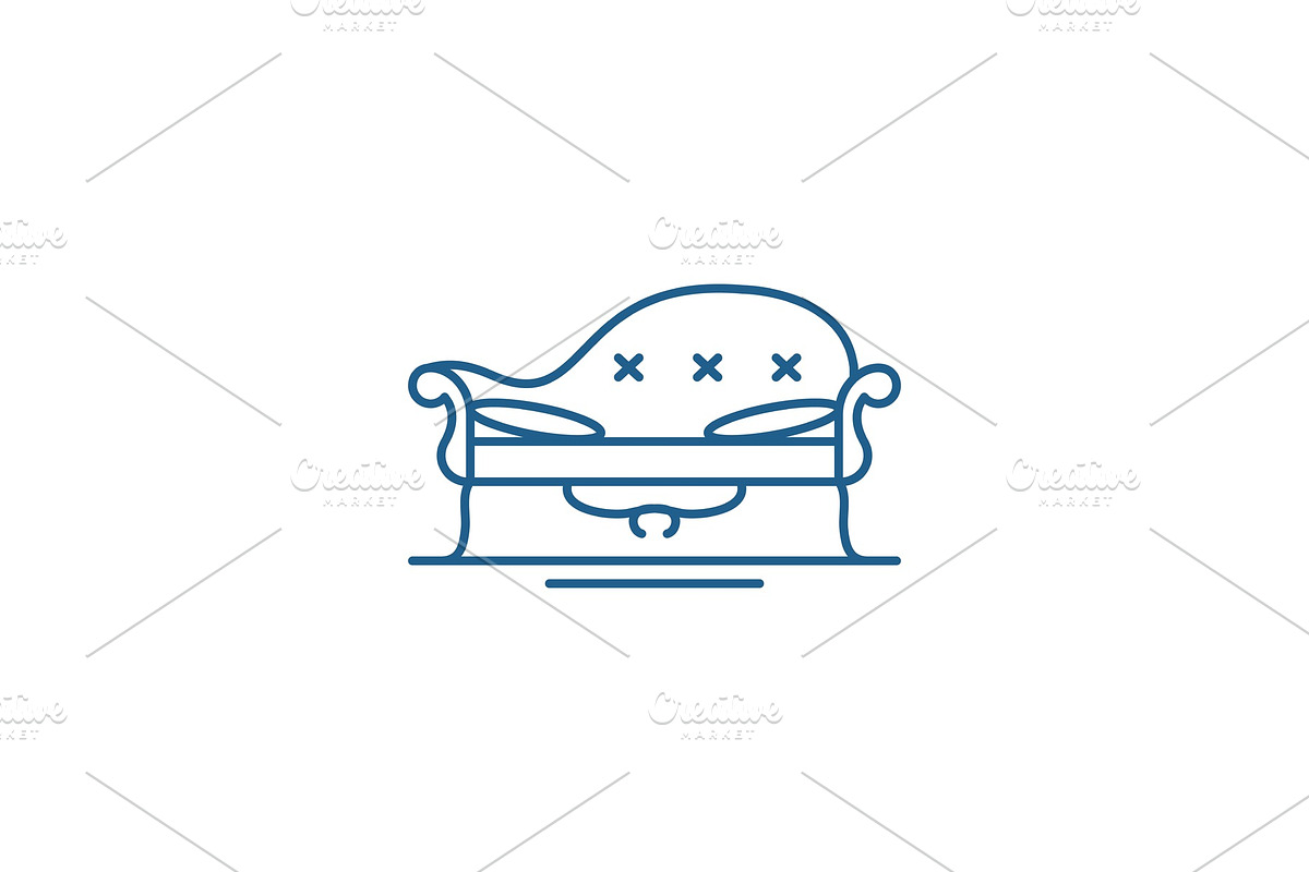 Couch line icon concept. Couch flat in Objects - product preview 8