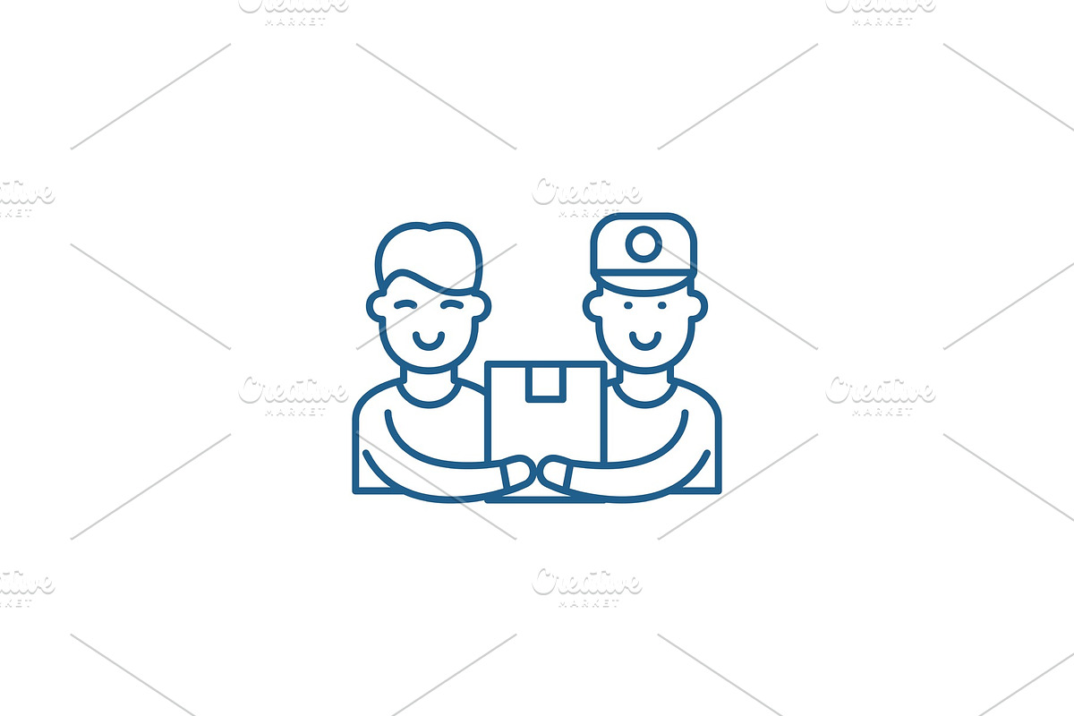 Courier service line icon concept in Illustrations - product preview 8