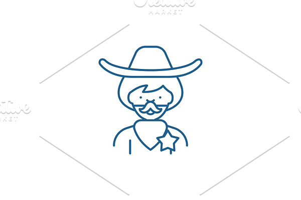 Cowboy line icon concept. Cowboy