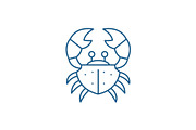 Crab line icon concept. Crab flat