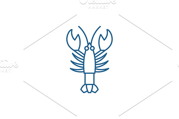 Crayfish line icon concept. Crayfish