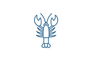 Crayfish line icon concept. Crayfish