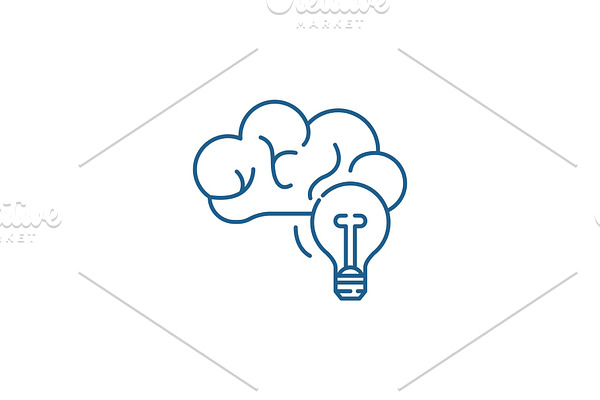 Creative thinking line icon concept