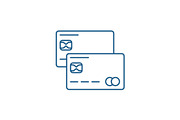 Credit cards line icon concept