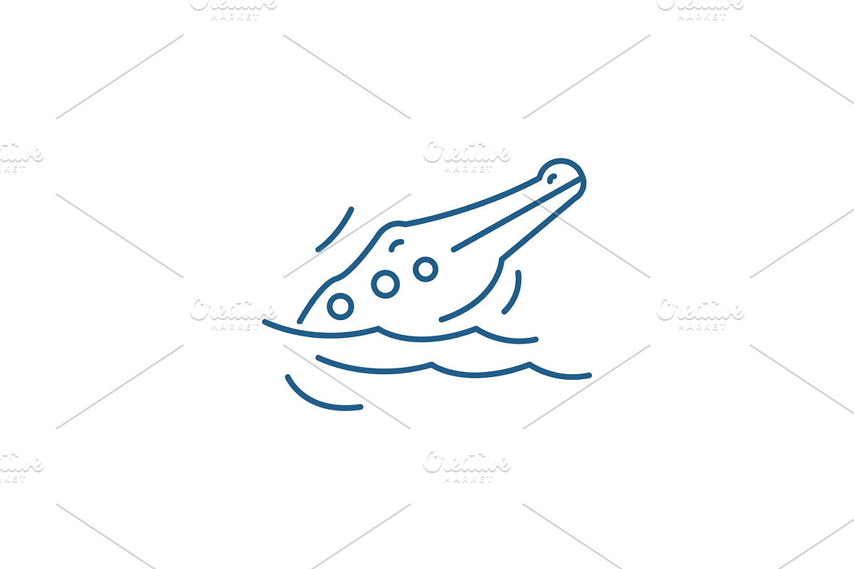 Crocodile line icon concept in Illustrations - product preview 8