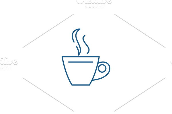 Cup of tea line icon concept. Cup of