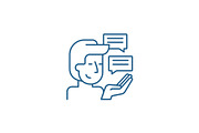 Customer research line icon concept