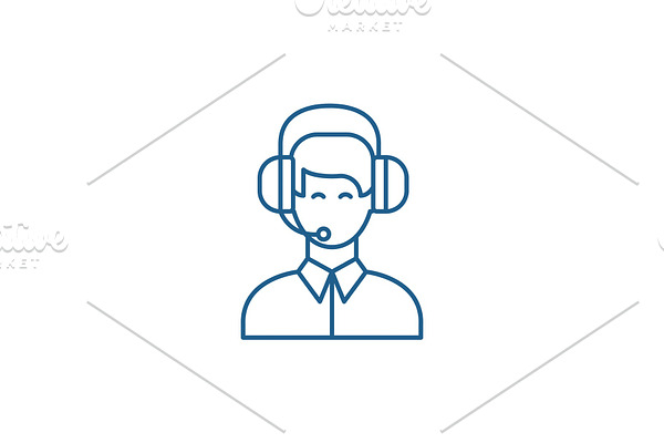 Customer support line icon concept