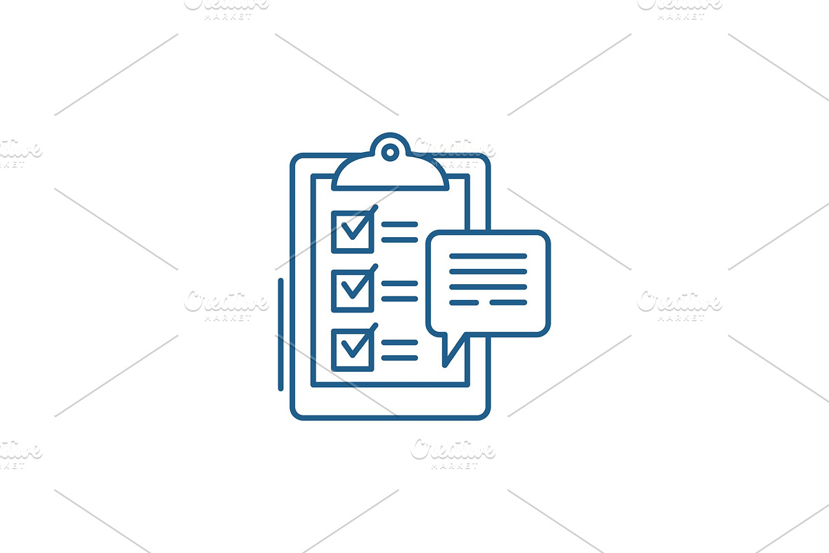 Customer surveys line icon concept in Illustrations - product preview 8