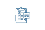 Customer surveys line icon concept