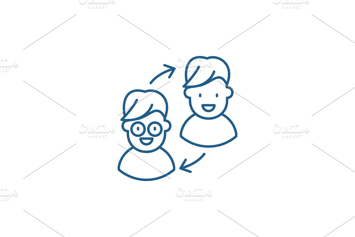 Customer transformation line icon in Illustrations - product preview 8
