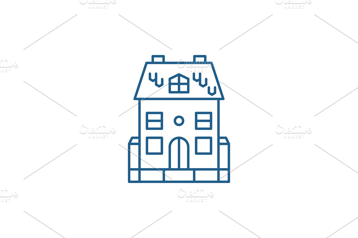 Cute family house line icon concept in Illustrations - product preview 8