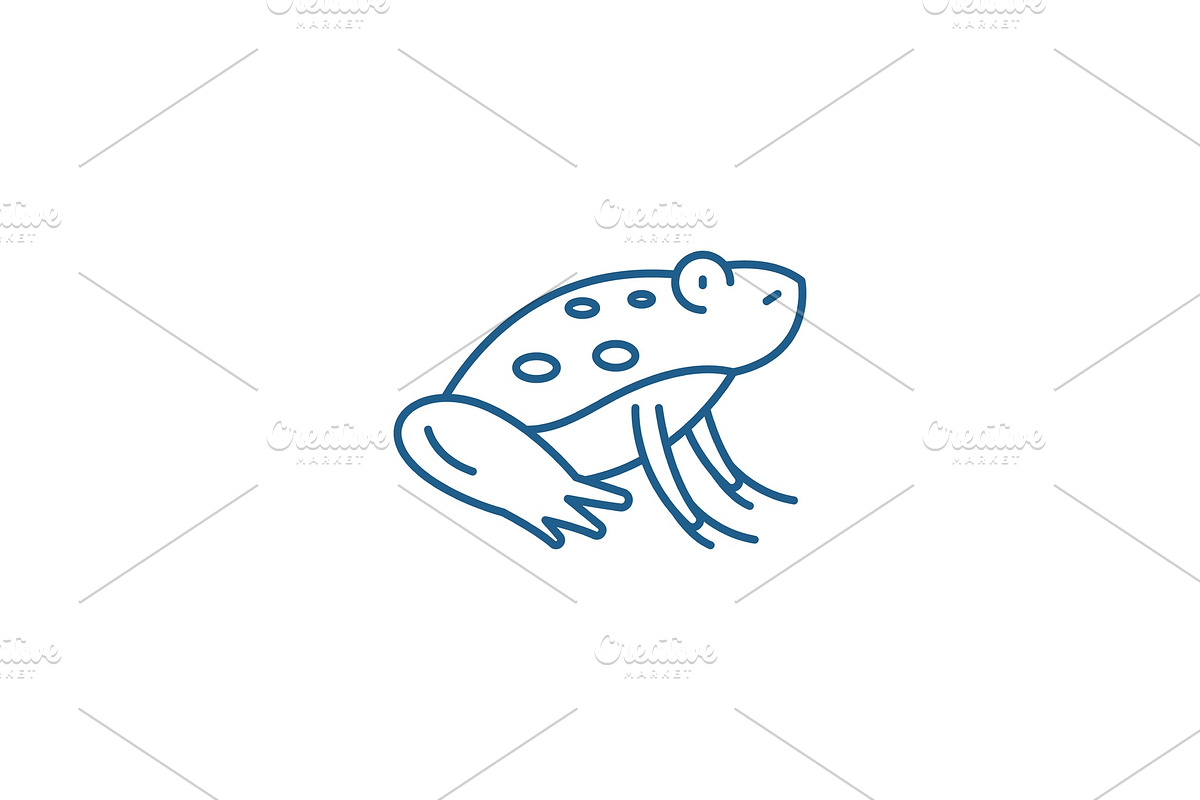 Cute frog line icon concept. Cute in Illustrations - product preview 8