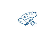 Cute frog line icon concept. Cute