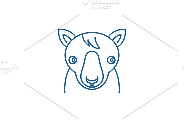 Cute horse line icon concept. Cute