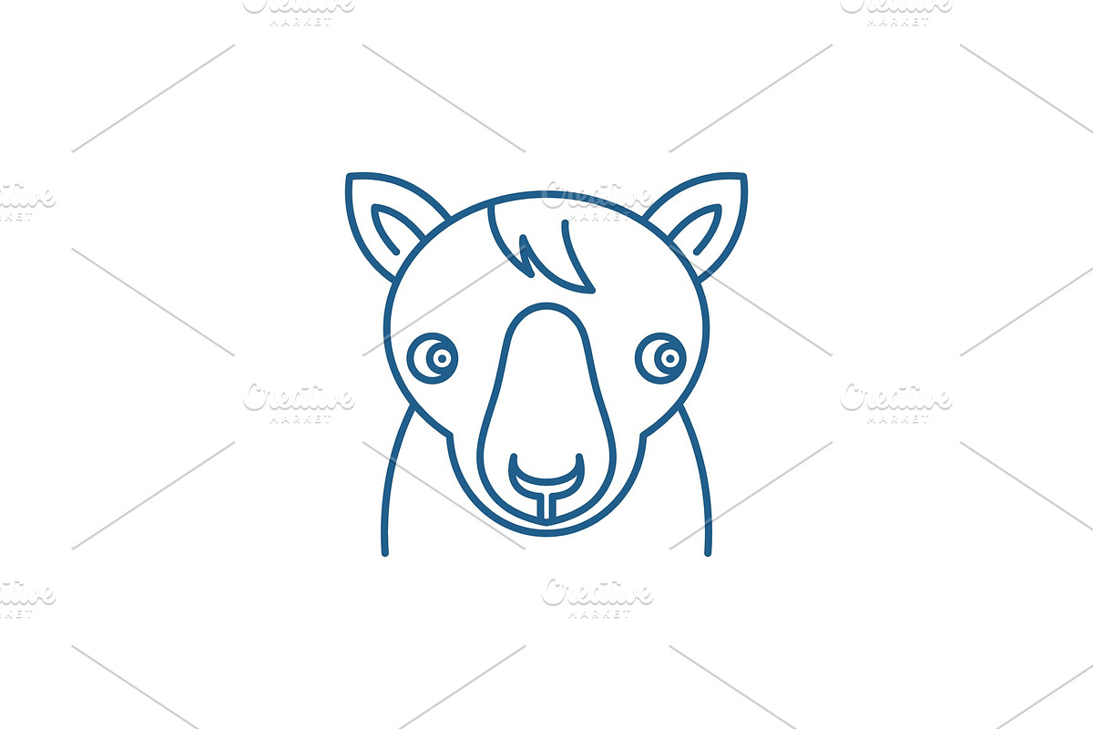 Cute horse line icon concept. Cute in Illustrations - product preview 8